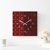 アルテコフラワーズインレトロスタイル スクエア壁時計 (ホーム)