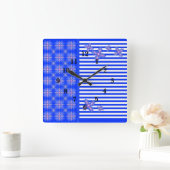 アルテコフラワーズインレトロスタイル スクエア壁時計 (ホーム)