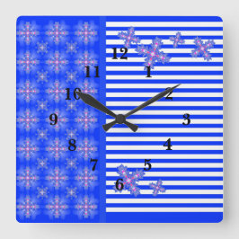 アルテコフラワーズインレトロスタイル スクエア壁時計