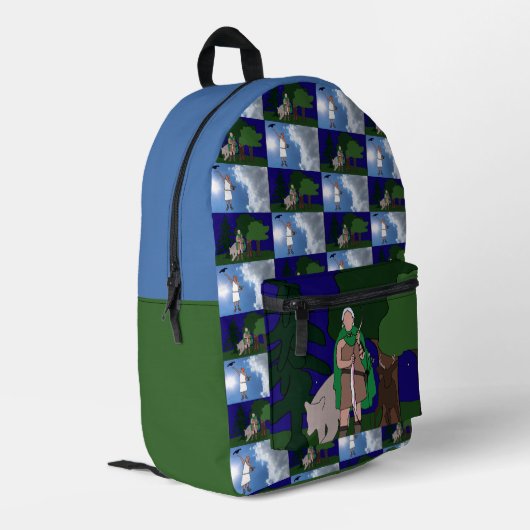 アルテミスとアポロのバックパック プリントバックパック (裏面左端)