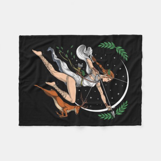 アルテミスのギリシャの女神狩り古代ギリシャMy フリースブランケット (正面(横))