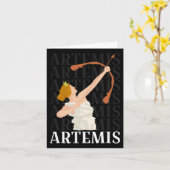 アルテミスの狩りと月のギリシャ神話の女神 カード (黄色い花)