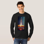 アルテミス打ち上げSLS月ロケット軌道スペース Tシャツ (正面フル)