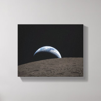 アルテミス月ミッション オリオン宇宙船の地球の沈み キャンバスプリント