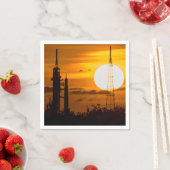 アルテミス月ロケット夜明け スタンダードカクテルナプキン (インサイチュ)