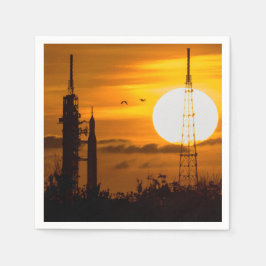 アルテミス月ロケット夜明け スタンダードカクテルナプキン