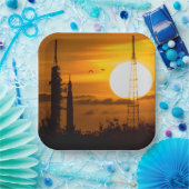 アルテミス月ロケット夜明け ペーパープレート (パーティー)