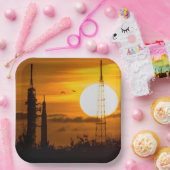 アルテミス月ロケット夜明け ペーパープレート (パーティー)