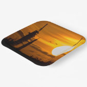 アルテミス月ロケット夜明け ペーパープレート (傾斜あり)