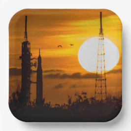 アルテミス月ロケット夜明け ペーパープレート