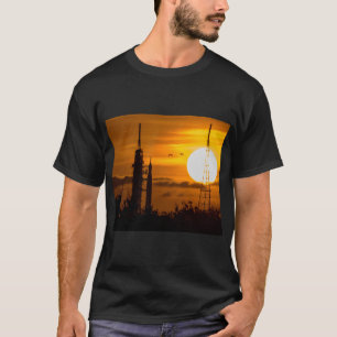 アルテミス月ロケット夜明け Tシャツ