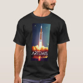 アルテミス発射SLSムーンロケット軌道宇宙 Tシャツ (正面)