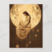 アルテミス紙ムーンガール、ヴィンテージ写真ジャズ ポストカード (正面)