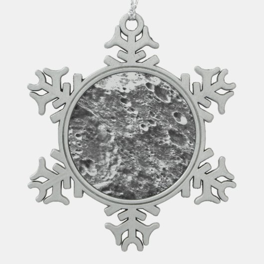 アルテミス1月ミッション月像 スノーフレークピューターオーナメント (正面)