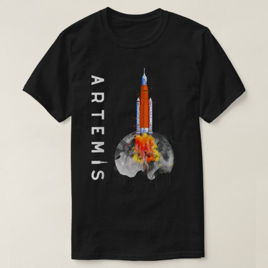 アルテミス1 SLSロケット打ち上げミッションを月に向けて Tシャツ (デザイン正面)