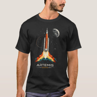 アルテミス2号宇宙ロケット打ち上げミッション Tシャツ