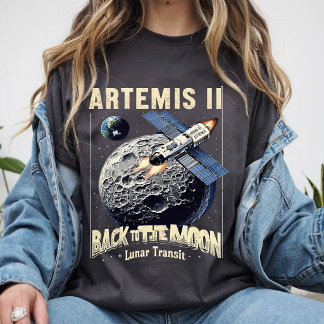 アルテミス2号 NASA月ミッション コズミックギャラクシーアート Tシャツ