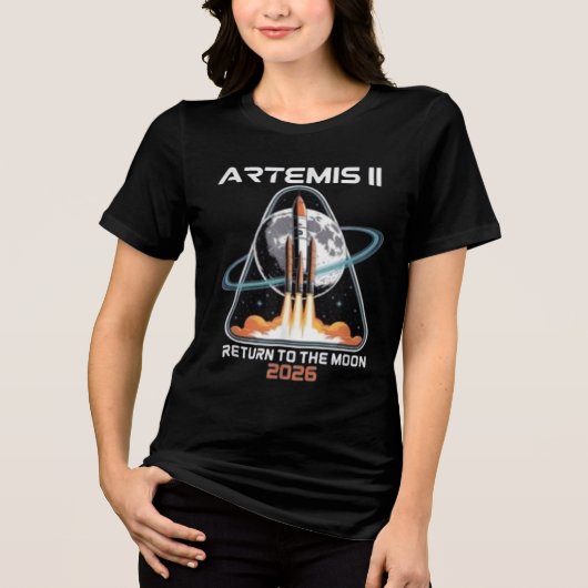 アルテミスII月面打ち上げ 2026 トライブレンドTシャツ (正面)