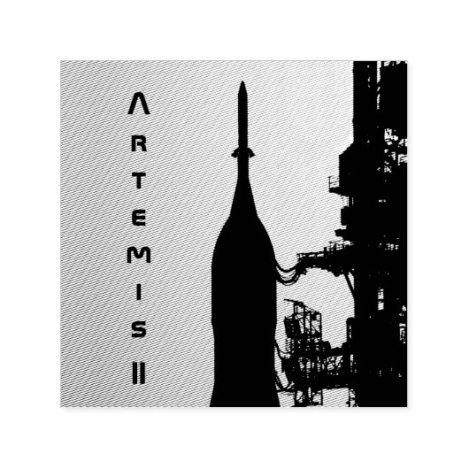 アルテミスII、発射台へ セルフインキングスタンプ (デザイン)