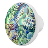 アルデコ抽象芸術ディストーションエメラルド セラミックノブ (右)