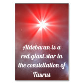 アルデバラン テーブルナンバー (裏面)