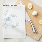 アルデンテ赤と青 キッチンタオル (四つ折り)