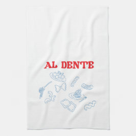 アルデンテ赤と青 キッチンタオル