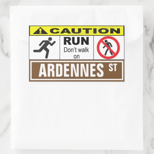 アルデンヌのステッカーで歩かせないで下さい 長方形シール (バッグ)