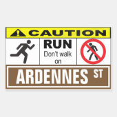 アルデンヌのステッカーで歩かせないで下さい 長方形シール (正面)