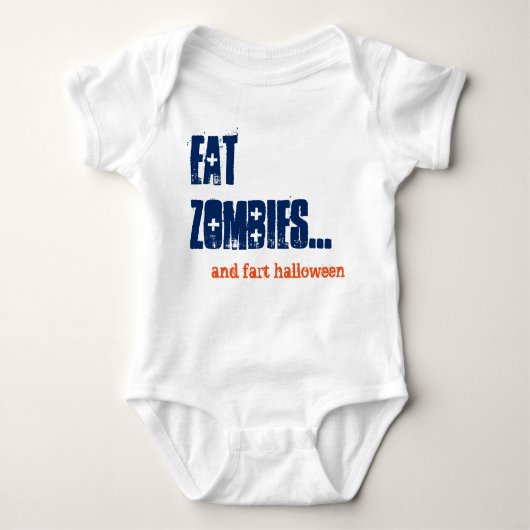 アルトおもしろいベビー食べゾンビースハロウィーンベビー成長 ベビーボディスーツ (正面)