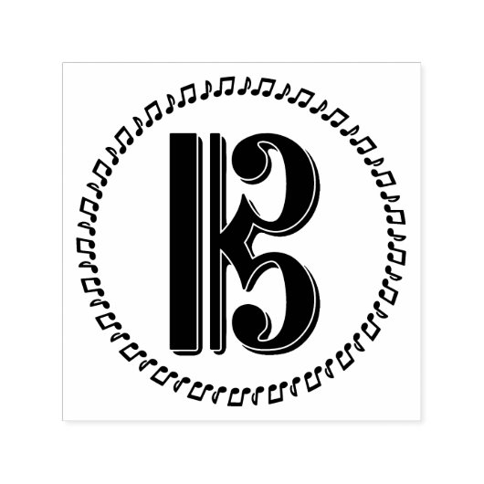 アルトまたはテノールクレフ、 音符記号ミュージックノートデザインCクレフ、 音符記号 セルフインキングスタンプ (デザイン)