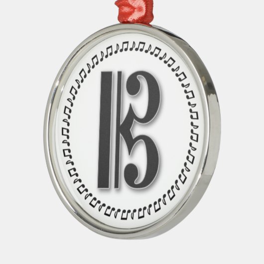 アルトまたはテノールクレフ、 音符記号ミュージックノートデザインCクレフ、 音符記号 メタルオーナメント (左)