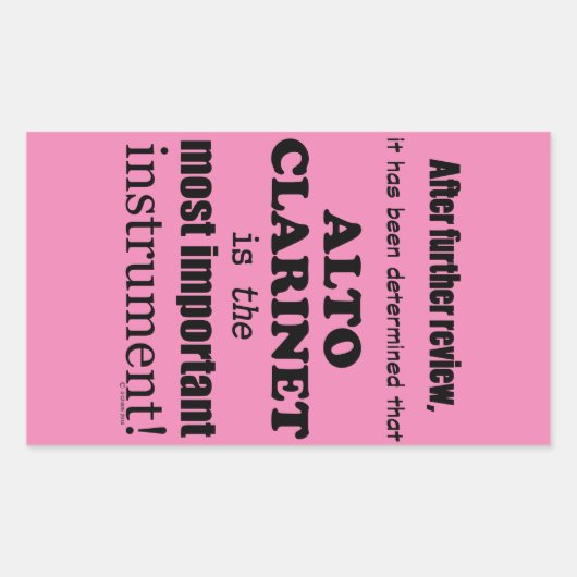 アルトクラリネット最も重要な楽器 長方形シール (正面)