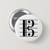 アルトクレフ、 音符記号オンスタッフ 缶バッジ (正面&裏面)
