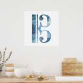 アルトクレフ、 音符記号テノール鍵 ポスター (キッチン)