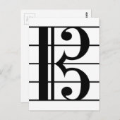 アルトクレフ、 音符記号 ポストカード (正面/裏面)