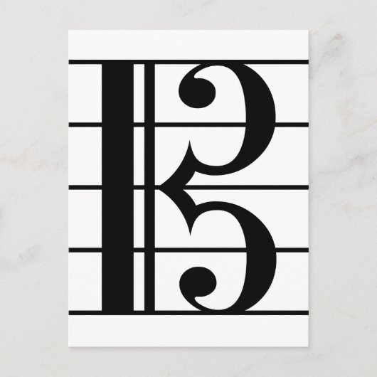 アルトクレフ、 音符記号 ポストカード (正面)