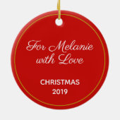 アルトシパーソナライズされたンガーミュージカル セラミックオーナメント (裏面)