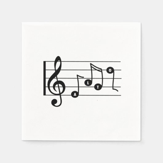 アルトシンガーミュージカルカクテルナップキン スタンダードカクテルナプキン (正面)