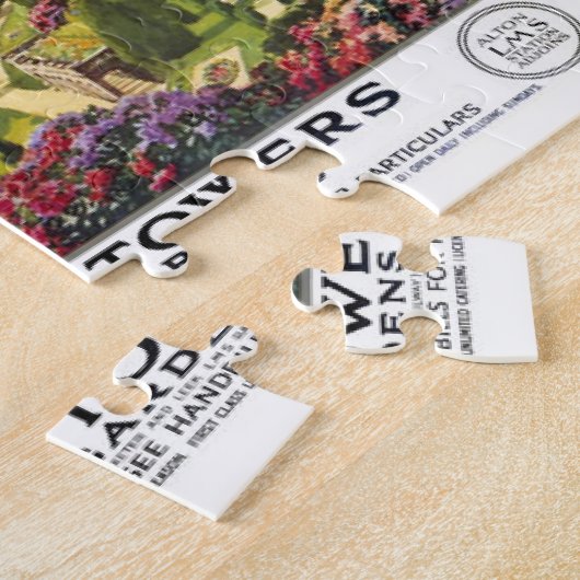 アルトンタワーズ&ガーデンズヴィンテージ旅行ポスター ジグソーパズル (側面)