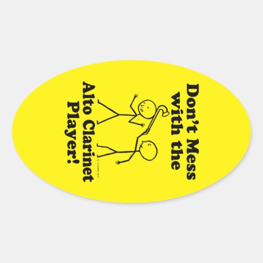 アルト・クラリネット・プレイヤーのオーバルスティックを扱わない 楕円形シール (正面)