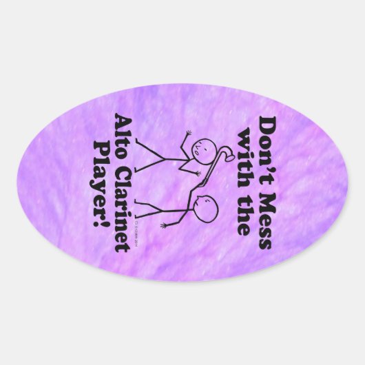 アルト・クラリネット・プレイヤーのオーバルスティックを扱わない 楕円形シール (正面)