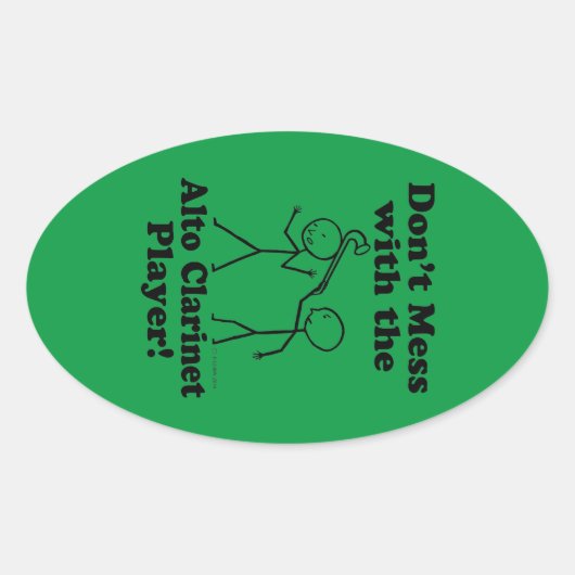 アルト・クラリネット・プレイヤーのオーバルスティックを扱わない 楕円形シール (正面)