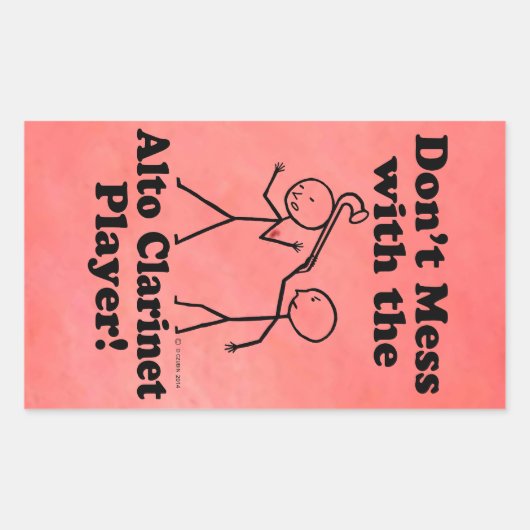 アルト・クラリネット・プレーヤーのレクタングルを台無しにしない 長方形シール (正面)