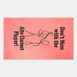 アルト・クラリネット・プレーヤーのレクタングルを台無しにしない 長方形シール