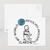 アルト・クラリネット・ワールドのまわりにリボルブ ポストカード (正面/裏面)