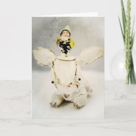 アルドおよび小妖精や小人が付いているクリスマスの休日の挨拶状 シーズンカード