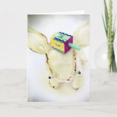 アルドおよびdreidelが付いているハヌカーの挨拶状 シーズンカード (正面)