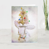 アルドが付いているクリスマスの休日の挨拶状ウサギ シーズンカード (正面)