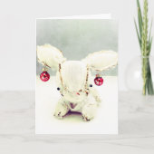 アルドが付いているクリスマスの休日の挨拶状ウサギ シーズンカード (正面)